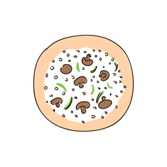 Traditional Italian risotto with rice , mushroom and parmesan