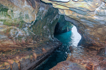 Water cave in Rosh Hanikra, near Border with Lebanon, Israel