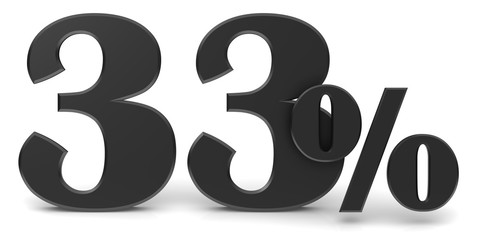 percent percentage sign 33 % black 3d interest sale discount rate