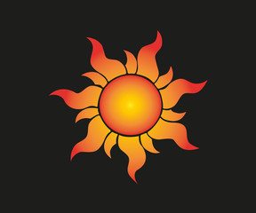 Sunflower vector icon Realistic organic sun logo. Vector illustration.