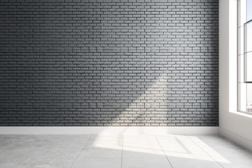 Modern interior with empty wall