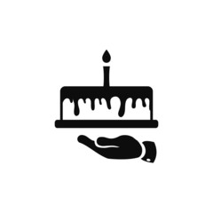 Cake icon vector illustration eps10. Isolated badge for website or app - stock infographics
