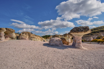 Fototapeta na wymiar Zeolite natural stone phenomenon. The Stone Mushrooms