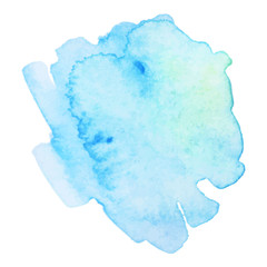 Abstract art hand paint isolated Watercolor stain on white background. Watercolor banner