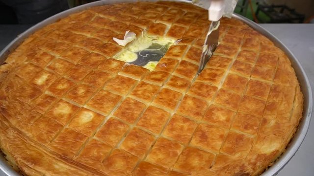 Cutting Cheese Pie Or Pasrty