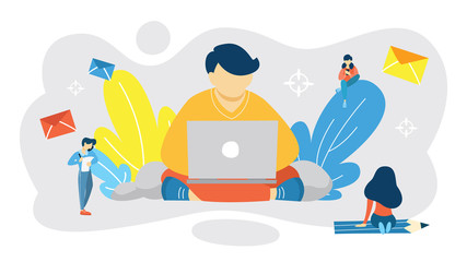 Spam mail concept. Idea of incoming email message with advertising