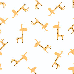 giraffe seamless pattern vector