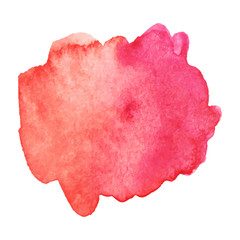 Abstract art hand paint isolated Watercolor stain on white background. Watercolor banner