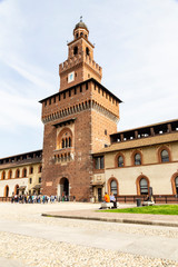 Main gate of Sforza Castle (Castello Sforzesco) is a castle in Milan, Italy