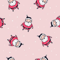 Cute seamless pattern with Santa Claus. Christmas pattern for packaging, textiles and other.