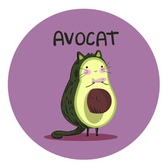 cat avocado vector