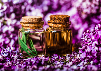 Ether olia. On a beautiful floral background. Spa care