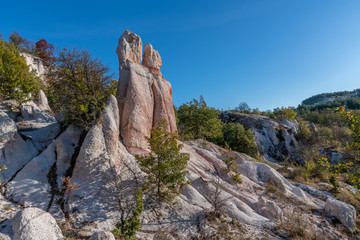 Rock phenomenon The Stone Wedding located near the village of Zimzelen, Bulgaria