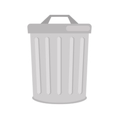 Metal street trash can color vector icon Flat design