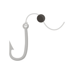 Fisging hook color vector icon. Flat design