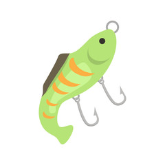 Silicone fish bait color vector icon. Flat design
