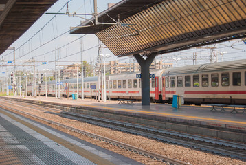 One train at a little italian station