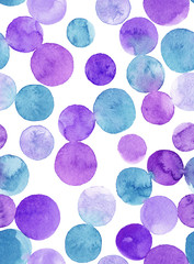 watercolor messy blue and purple circle, seamless pattern