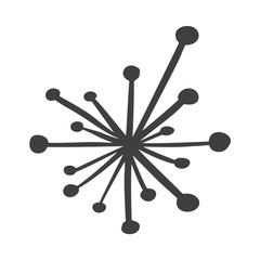 Scandinavian handdraw snowflakes sign. Winter design element Vector illustration. Black snowflake icon isolated on white background. Snow flake silhouettes. Symbol of snow, holiday, cold weather