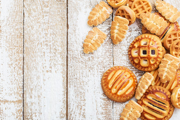 cookies on old wooden background