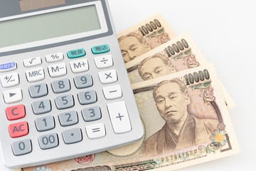 Fototapeta premium 電卓と日本のお金