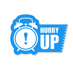 Hurry up sticker or label - sale ringing alarm clock