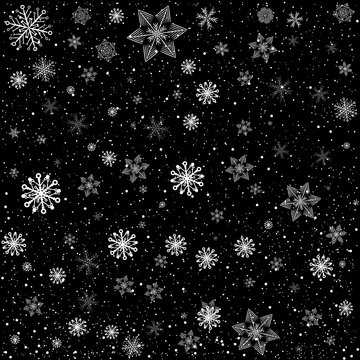 black christmas snowy background