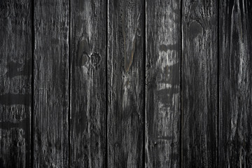 Top view of black wood texture background, wooden table blank for design.