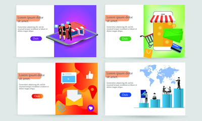 set of infographic elements, landing pages