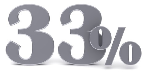 percent sign percentage interest rate 3d symbol 33 % sale discount