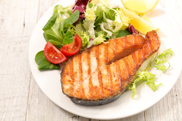 grilled salmon steak