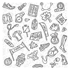 orienteering sport equipment. Vector illustration