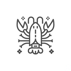 Simple astrology icon. Premium horoscope symbol.Zodiac vector illustrations. Line cancer sign.