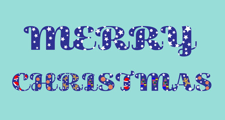 Merry Christmas text. Vector illustration in EPS10.