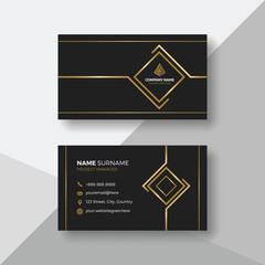 Fototapeta na wymiar Creative business card with gold details