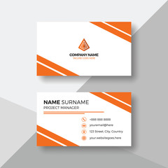 Naklejka premium Simple business card with orange details