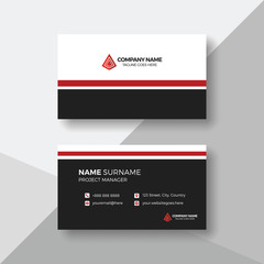 Simple business card with red details