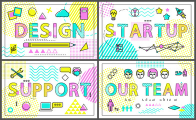 Design and Our Team Collection Vector Illustration