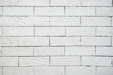 White wall brick stone background & texture