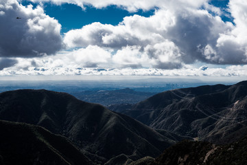 Mountain landscape with city in distance