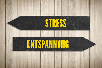 Wegweiser zwischen Stress und Entspannung