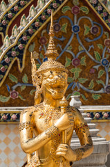 Fototapeta na wymiar Statue in the Grand Palace of Bangkok, kingdom of Thailand. South East Asia.