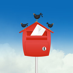 little birds on the mailbox