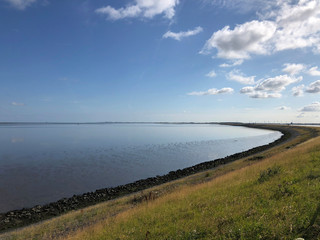 Obraz premium The wadden sea and afsluitdijk in The Netherlands