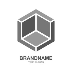 Vector illustration of abstract cube. Abstract splash, liquid shape. Background for poster, cover, banner, placard. Logo design