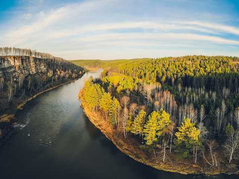 Republic of Bashkortostan, rivers, autumn Idrisovskaya cave.