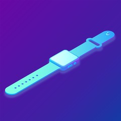 Smart Watch. 3D Isometric Smart Watch. Created For Mobile, Web, Decor, Print Products, Application. Perfect for web design, banner and presentation. Vector Illustration.