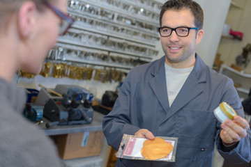 Cobbler suggesting products to customer