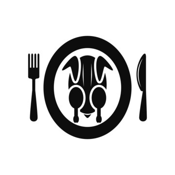 chicken knife fork plate  icon vector illustration eps10.
