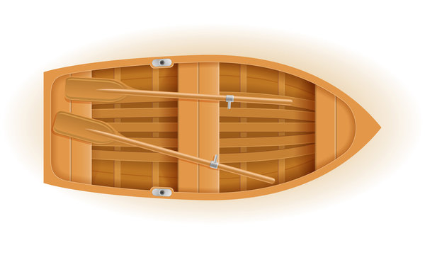 recommend clip art: wooden boat top view vector illustration